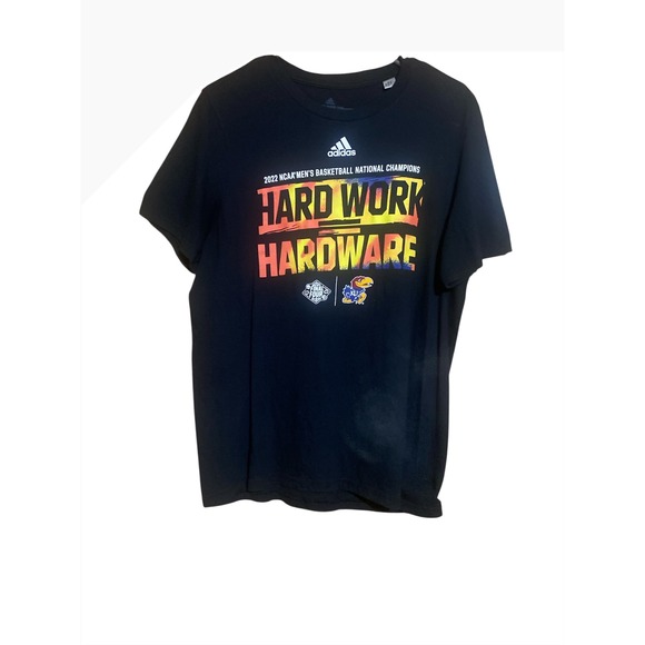 Adidas Kansas Jayhawks 2022 NCAA Basketball Champions T-Shirt Mens M - Picture 1 of 6